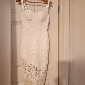 White bandage bodycon lace dress Sz M